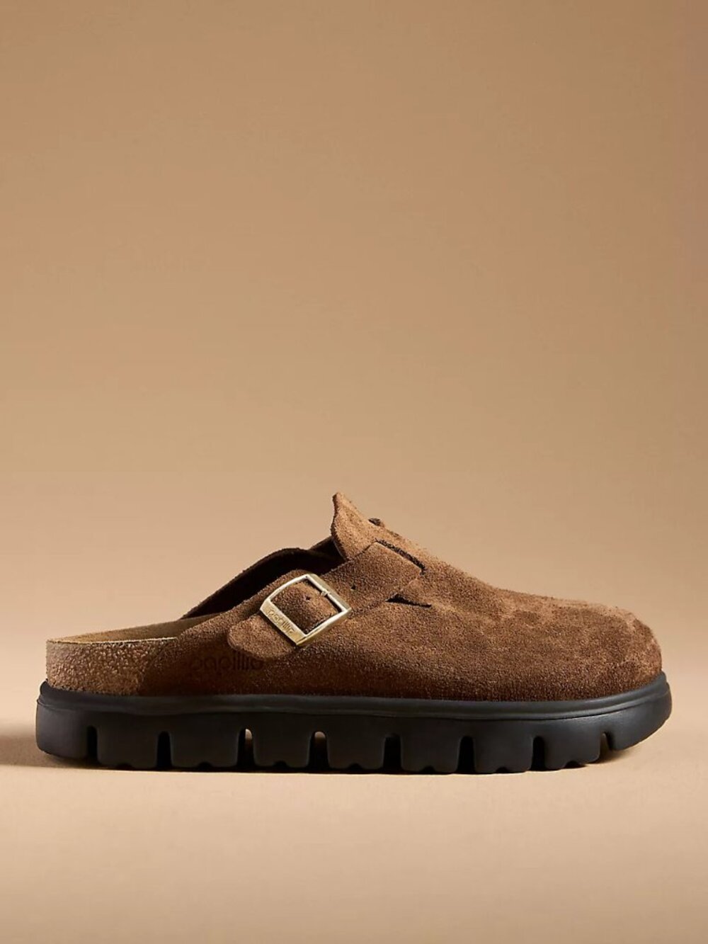 Papillio by Birkenstock Boston Chunky Suede Clogs Dark Tea Size 41 / US 10